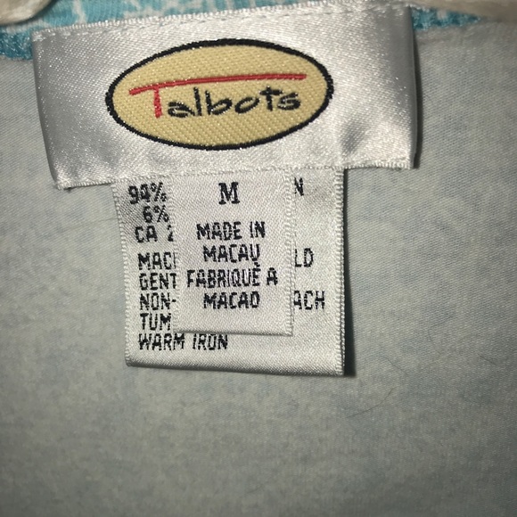 TALBOTS Blue patterned t-shirt - Picture 2 of 4